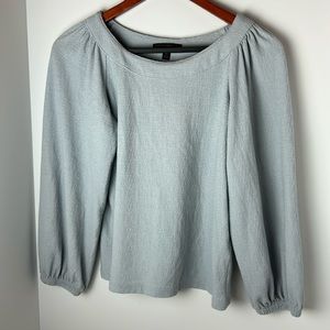 Banana Republic slate blue poets blouse XS